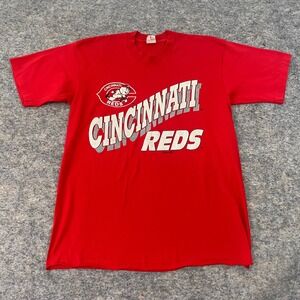 VTG 1991 Cincinnati Reds Spell Out Graphic T Shirt Men's XL MLB Competitor